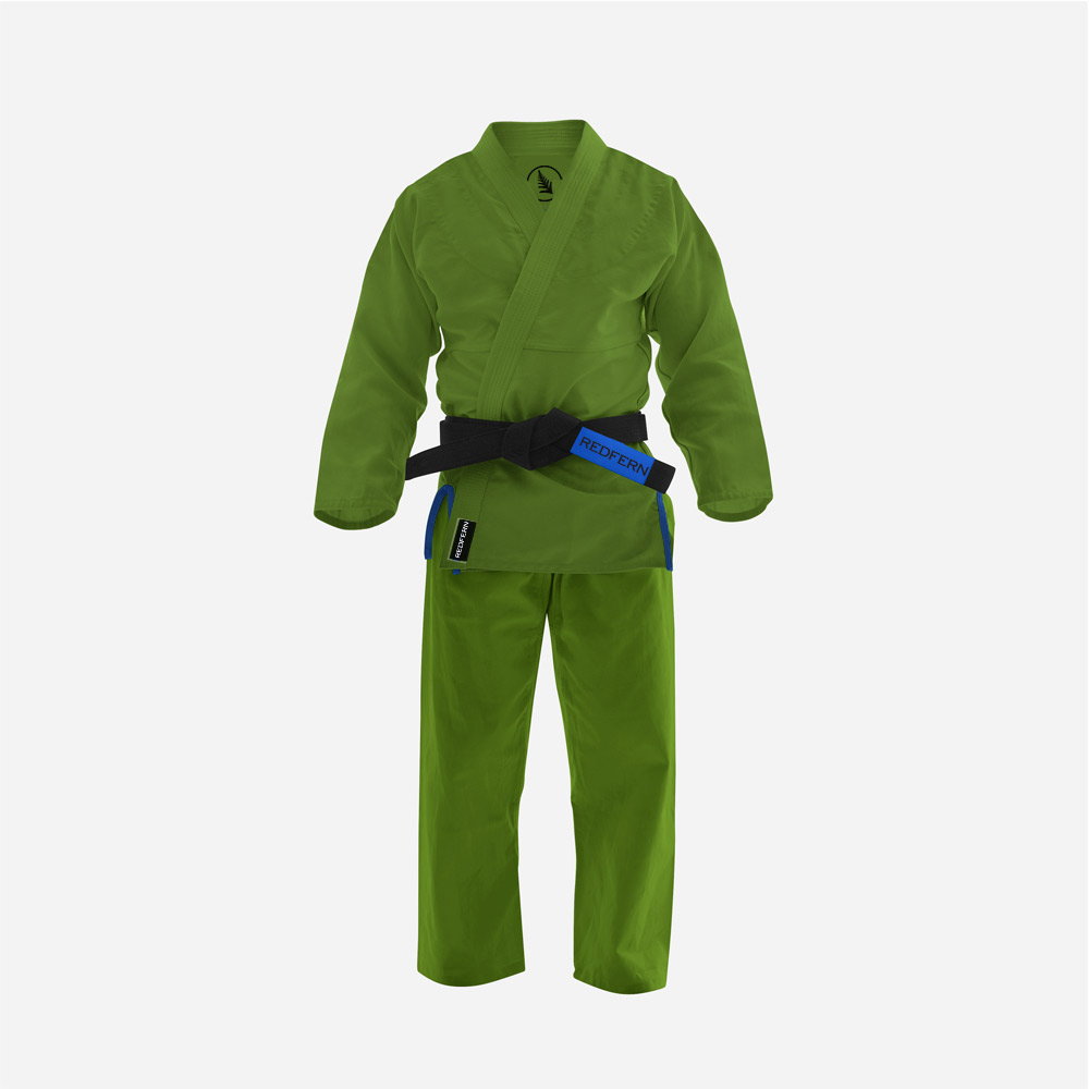 Green color karate suit in cotton